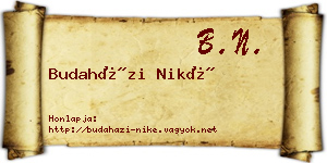 Budaházi Niké névjegykártya